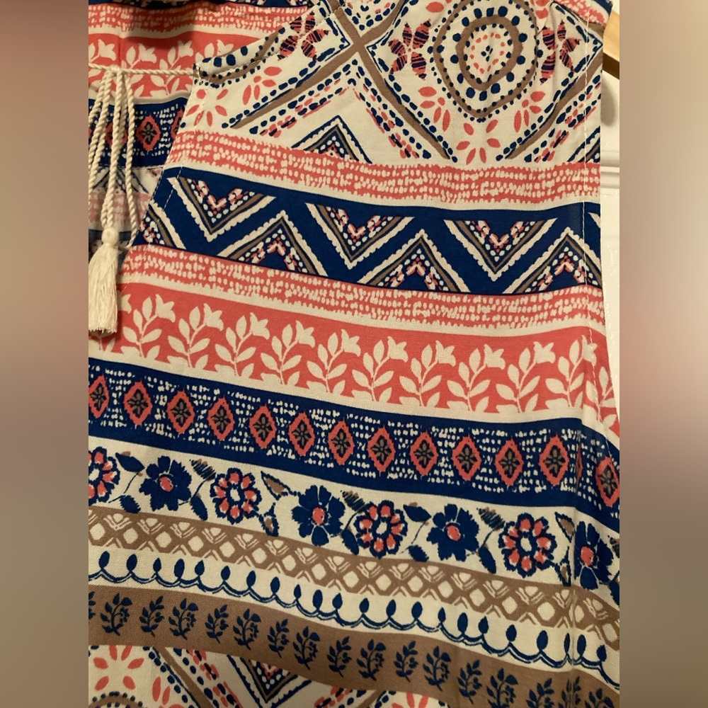 Sleeveless Boho Beach Dress New Stripe & Geometric Print Dress - Picture 6 of 16
